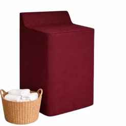 Washing Machine Cover Waterproof Quilted PEVA Zippered Heavy Duty Burgundy