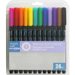 Watercolor 24 Color Dual-Tip Markers by Artist's Loft™
