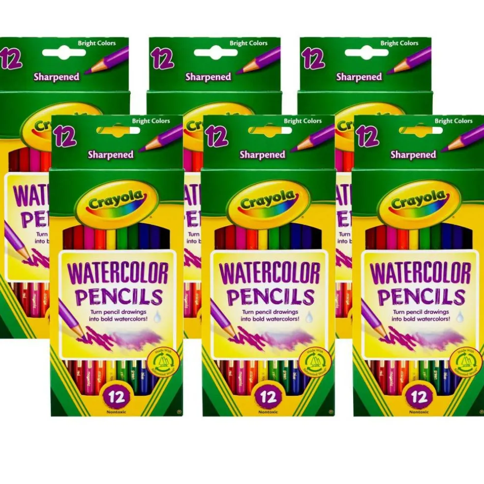 Watercolor Pencils, 12 Per Box, 6 Boxes