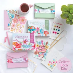 Watercolor the Easy Way Paint-Your-Own Watercolor Cards Garden: Notecard Paint Kit with Paint and Brush Included