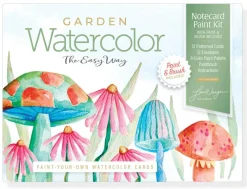 Watercolor the Easy Way Paint-Your-Own Watercolor Cards Garden: Notecard Paint Kit with Paint and Brush Included