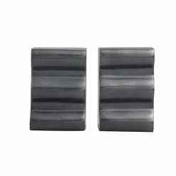6" Wave Aluminum Bookends Set