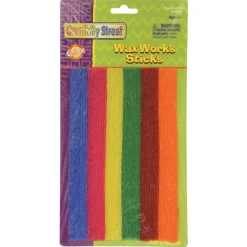 Wax Works® Sticks, Assorted Hot Colors, 8", 48 Pieces