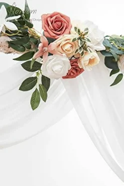 Wedding Arch Draping Fabric 2 Panels 20Ft White Chiffon Fabric Drapes Arbor Drapery Wedding Ceremony Reception Swag Decorations
