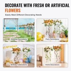 Wedding Flower Stand Acrylic 23.6in, Geometric Vase Column for T-Stage Decor