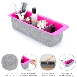 Welaxy Felt Adjustable 4 Slot Drawer Organizer Bin