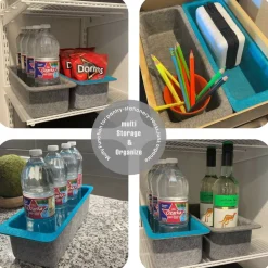 Welaxy Felt Adjustable 4 Slot Drawer Organizer Bin