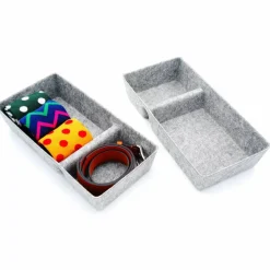 Welaxy Felt 2 Piece Divided Drawer Organizer Trays