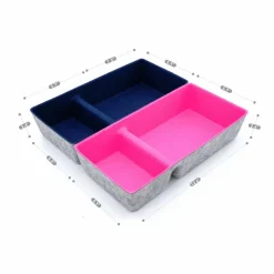 Welaxy Felt 2 Piece Divided Drawer Organizer Trays