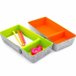Welaxy Felt 2 Piece Divided Drawer Organizer Trays