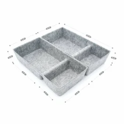 Welaxy Felt 2 Piece Divided Drawer Organizer Trays