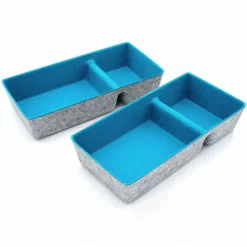 Welaxy Felt 2 Piece Divided Drawer Organizer Trays