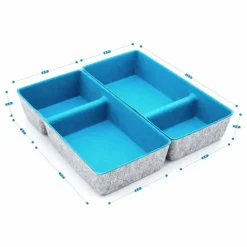 Welaxy Felt 2 Piece Divided Drawer Organizer Trays