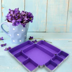 Welaxy Felt 8 Piece Drawer Organizer Tray Set