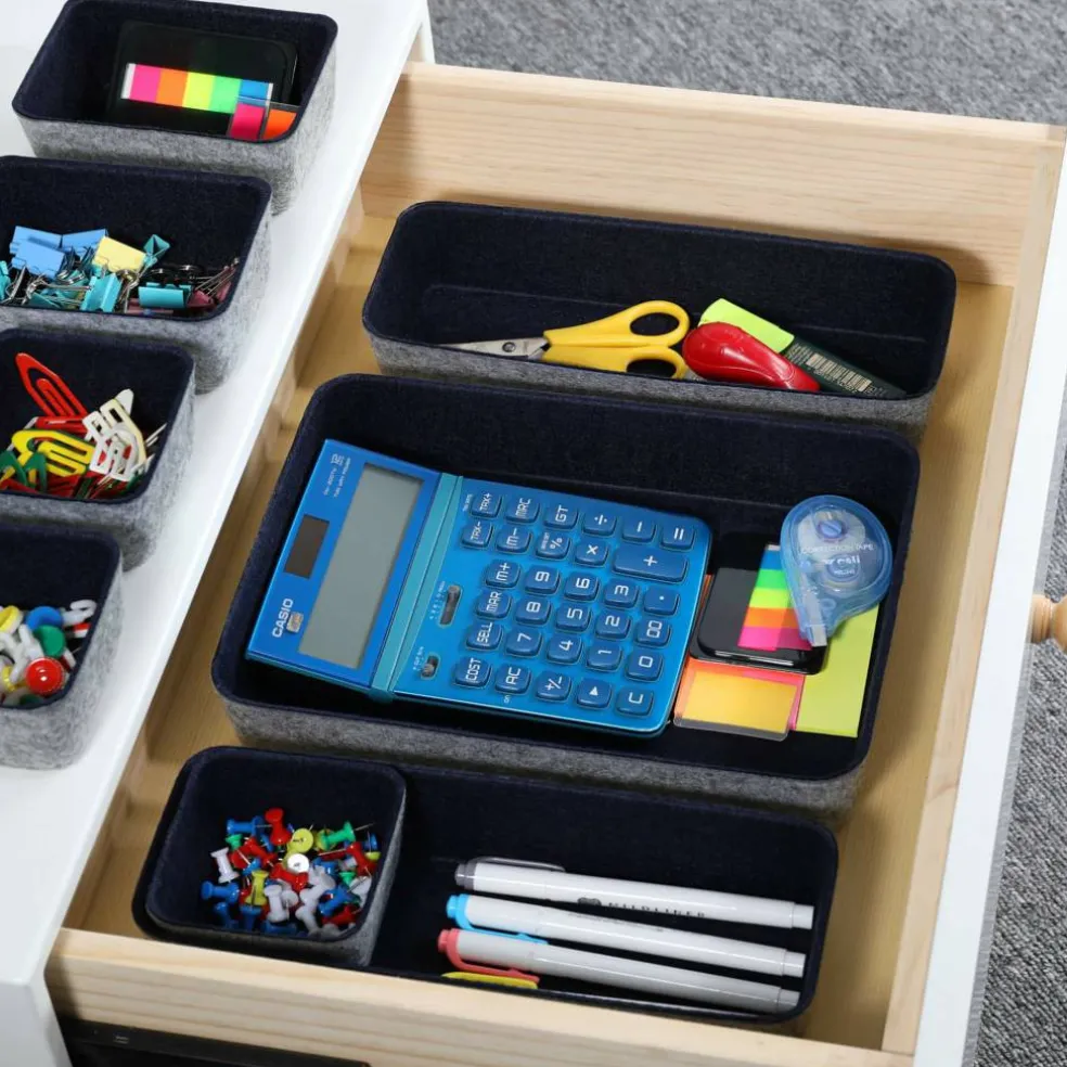 Welaxy Felt 8 Piece Drawer Organizer Tray Set