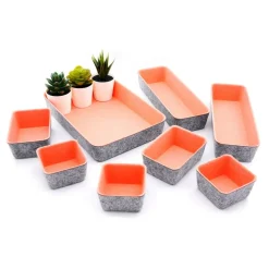 Welaxy Felt 8 Piece Drawer Organizer Tray Set