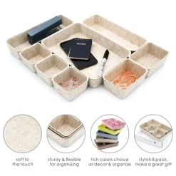 Welaxy Felt 8 Piece Drawer Organizer Tray Set