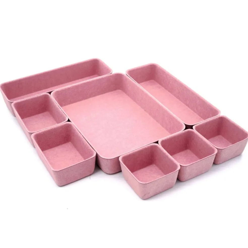 Welaxy Felt 8 Piece Drawer Organizer Tray Set