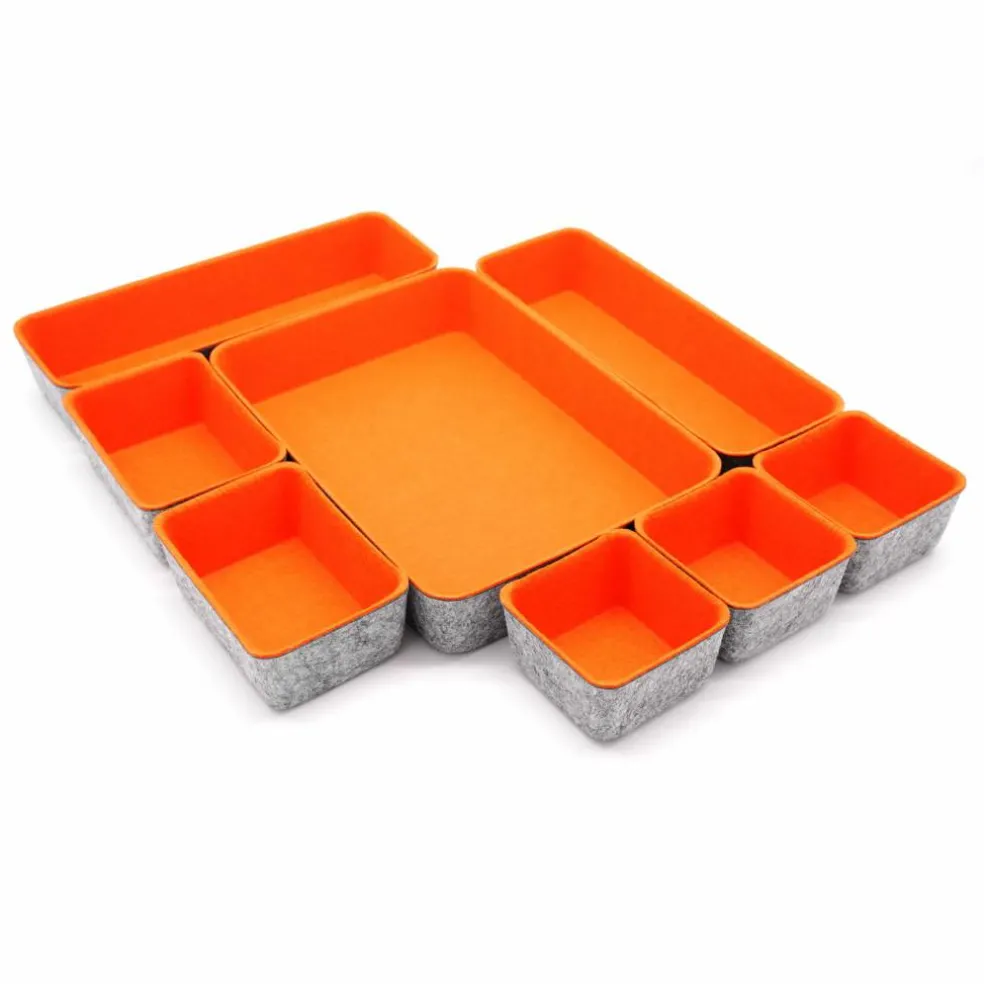 Welaxy Felt 8 Piece Drawer Organizer Tray Set
