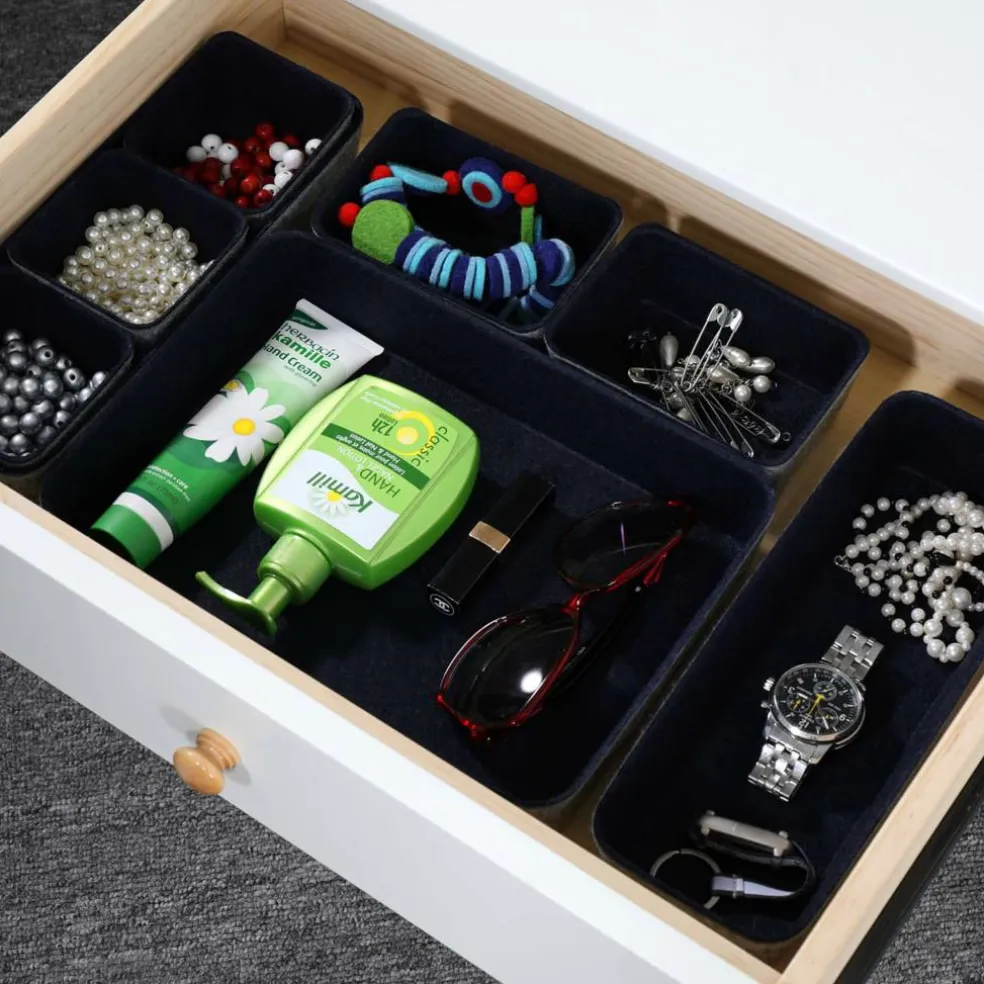 Welaxy Felt 8 Piece Drawer Organizer Tray Set