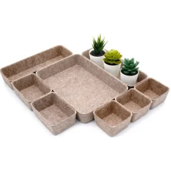 Welaxy Felt 8 Piece Drawer Organizer Tray Set