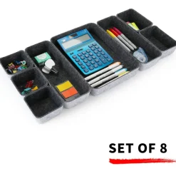 Welaxy Felt 8 Piece Drawer Organizer Tray Set
