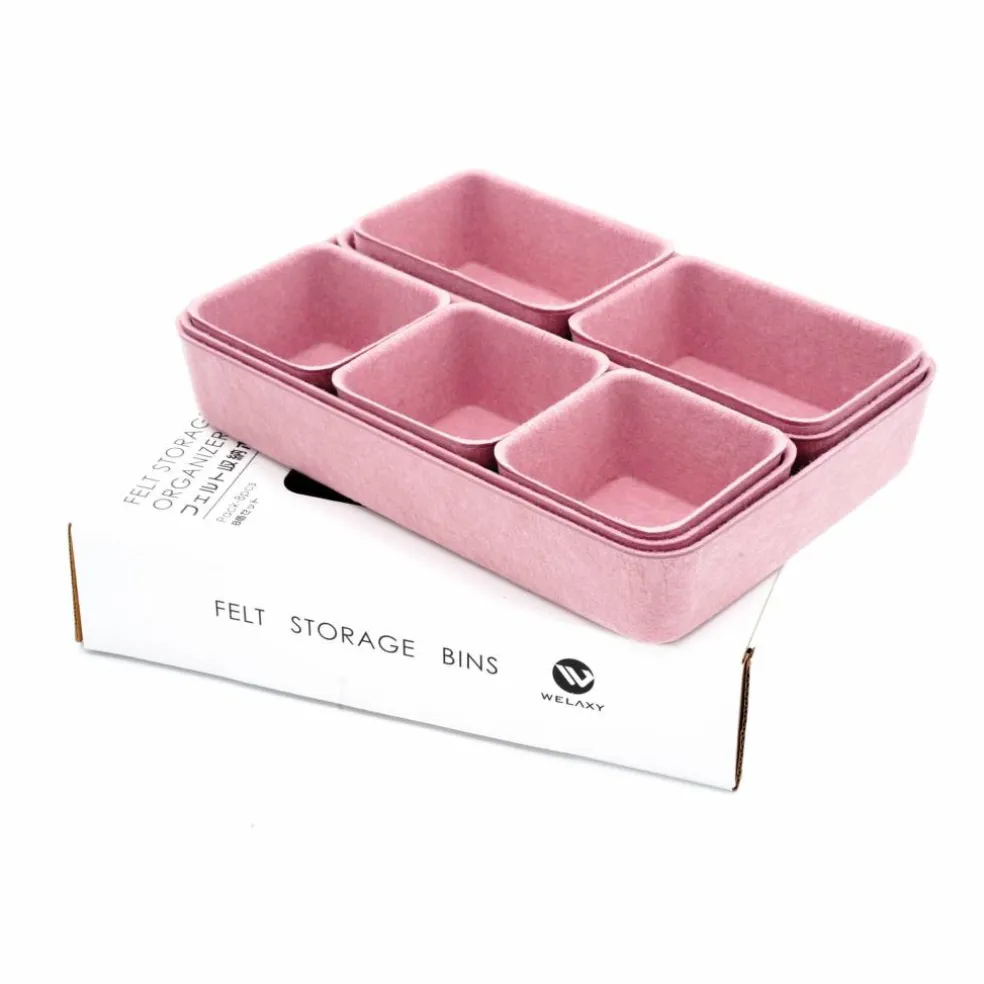 Welaxy Felt 8 Piece Drawer Organizer Tray Set