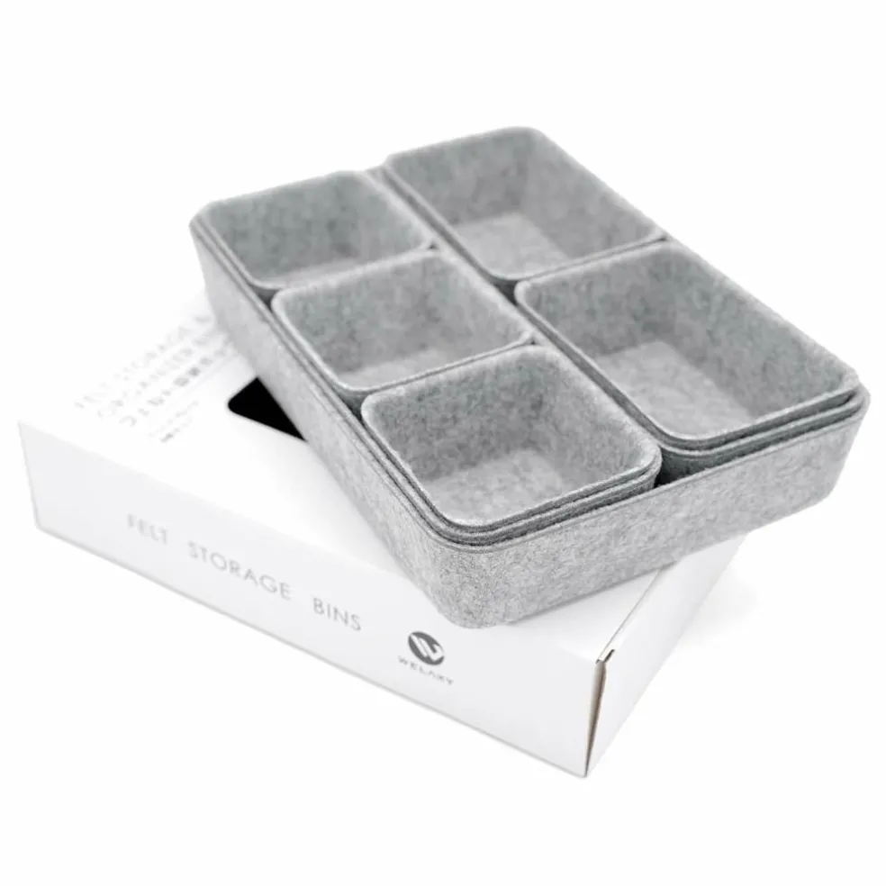 Welaxy Felt 8 Piece Drawer Organizer Tray Set