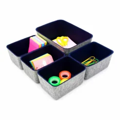 Welaxy Felt 5 Piece Drawer Organizer Bins