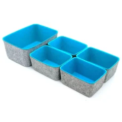 Welaxy Felt 5 Piece Drawer Organizer Bins