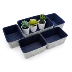 Welaxy Felt 5 Piece Drawer Organizer Bins