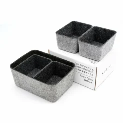 Welaxy Felt 5 Piece Drawer Organizer Bins