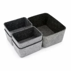 Welaxy Felt 5 Piece Drawer Organizer Bins