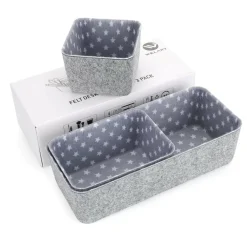 Welaxy Felt 3 Piece Stars Storage Bin Set