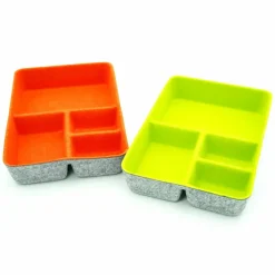 Welaxy 2 Piece Felt 4 Compartment Drawer Organizer Trays
