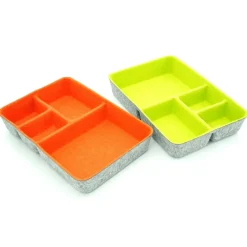 Welaxy 2 Piece Felt 4 Compartment Drawer Organizer Trays