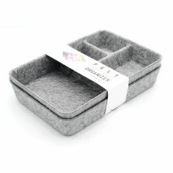 Welaxy 2 Piece Felt 4 Compartment Drawer Organizer Trays
