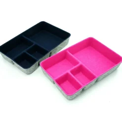 Welaxy 2 Piece Felt 4 Compartment Drawer Organizer Trays
