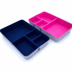 Welaxy 2 Piece Felt 4 Compartment Drawer Organizer Trays