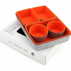 Welaxy 7 Piece Felt Round Cups & Trays Drawer Organizer Set