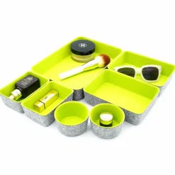 Welaxy 7 Piece Felt Round Cups & Trays Drawer Organizer Set