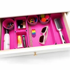 Welaxy 8 Piece Felt Round Cups & Trays Drawer Organizer Set