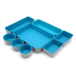 Welaxy 8 Piece Felt Round Cups & Trays Drawer Organizer Set