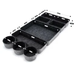 Welaxy 8 Piece Felt Round Cups & Trays Drawer Organizer Set