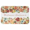 Welcome Autumn Watercolor Pumpkins Bath Mat
