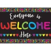 Welcome Mat with Slip Resistant Backing, 15.5" x 23.5", Everyone is Welcome Here, Hearts