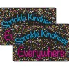 Welcome Mat with Slip Resistant Backing, 15.5" x 23.5", Confetti, Sprinkle Kindness Everywhere, Pack of 2