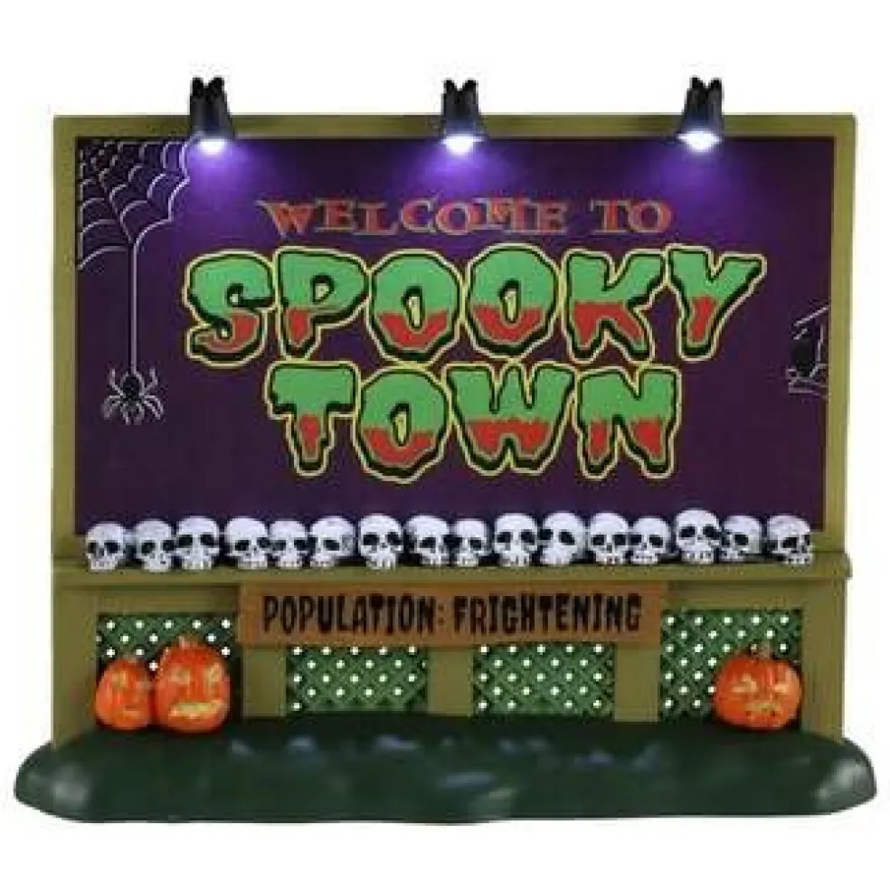 Welcome to Spooky Town Lighted Sign - Lemax Spooky Town -