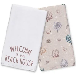 Welcome To The Beach House Tea Towel Set