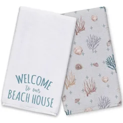 Welcome To The Beach House Tea Towel Set